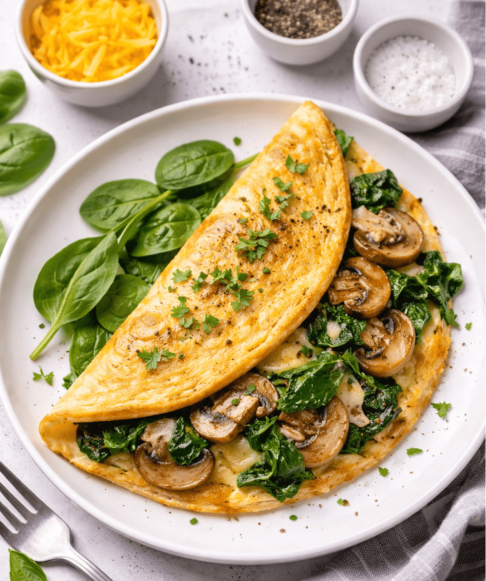 Spinach & Mushroom Omelette