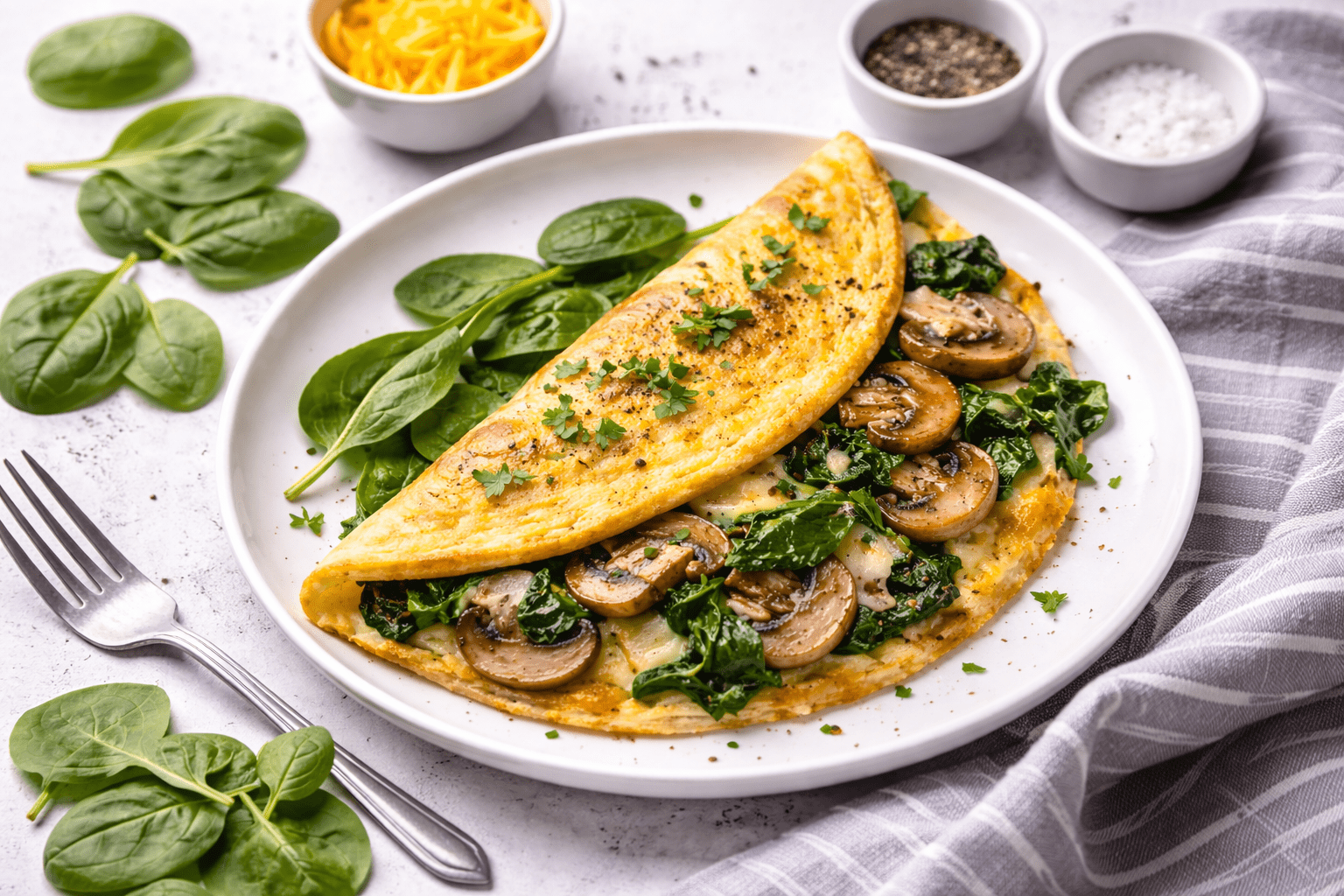 Spinach & Mushroom Omelette